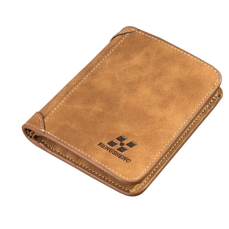 CALORA_ Stijlvolle Vintage Heren Portemonnee van PU Leer: Compact en Functioneel