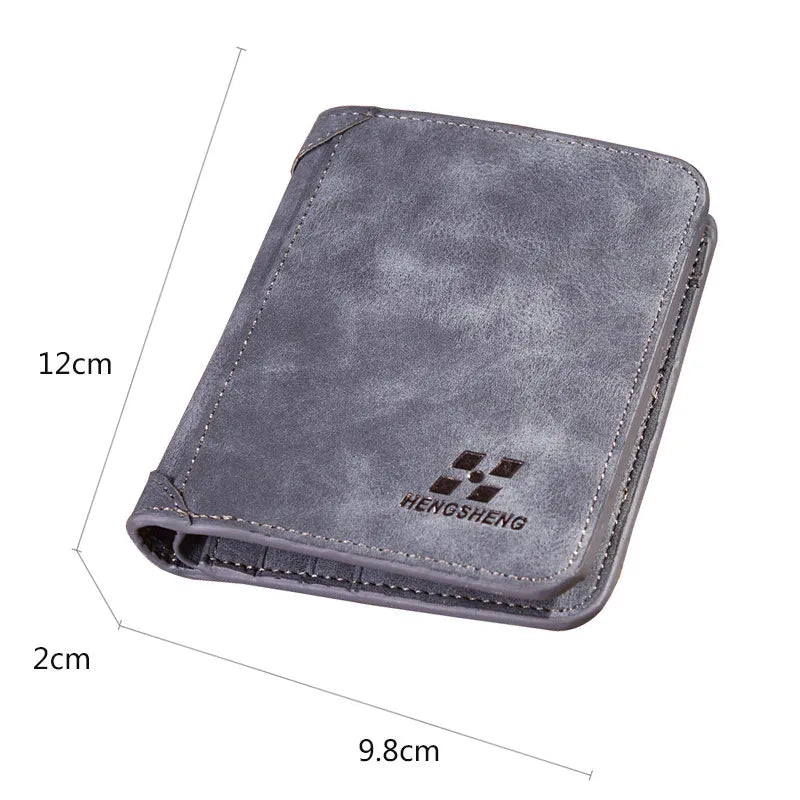 CALORA_ Stijlvolle Vintage Heren Portemonnee van PU Leer: Compact en Functioneel