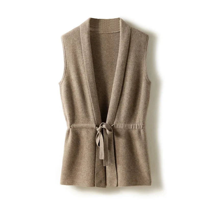 CALORA_ Temperament 100% Merinowol V-hals Vest voor Dames