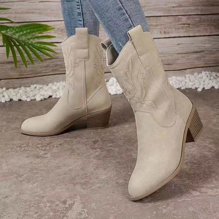 CALORA_ Texas | Enkelhoge Cowboy Laarzen Dames