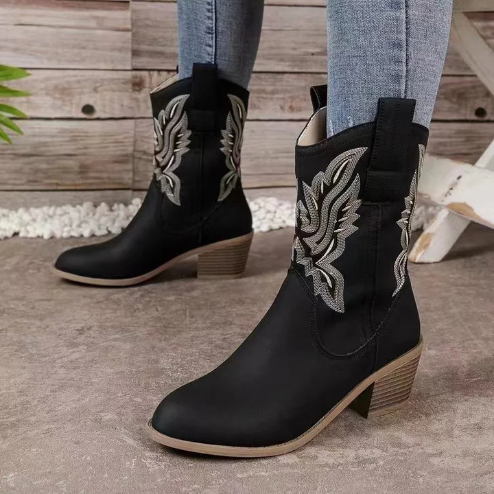 CALORA_ Texas | Enkelhoge Cowboy Laarzen Dames