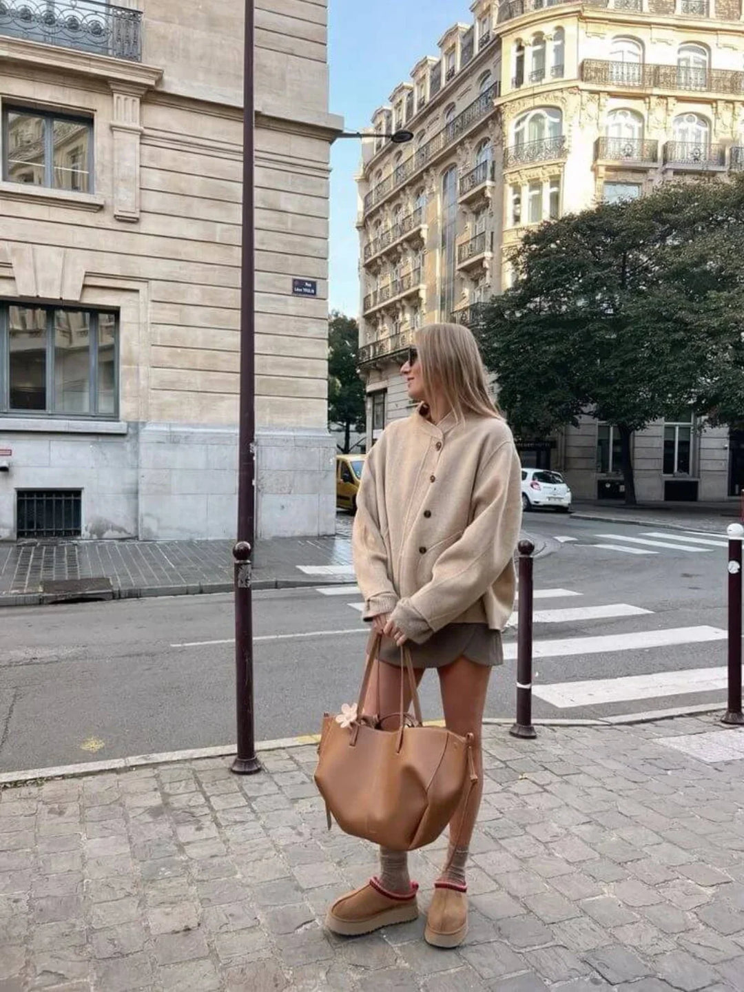 CALORA_ Trendy Faux Lederen Schoudertote Met Dubbele Handvatten
