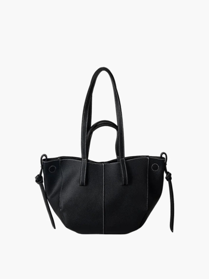 CALORA_ Trendy Faux Lederen Schoudertote Met Dubbele Handvatten