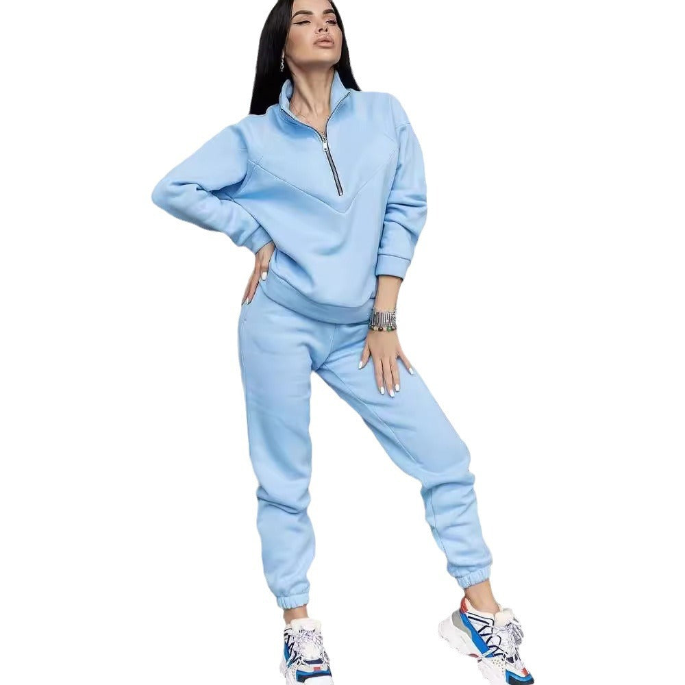 CALORA_ Tweedelig Casual Sweatshirt met Capuchon en Lange Mouwen van Fleece