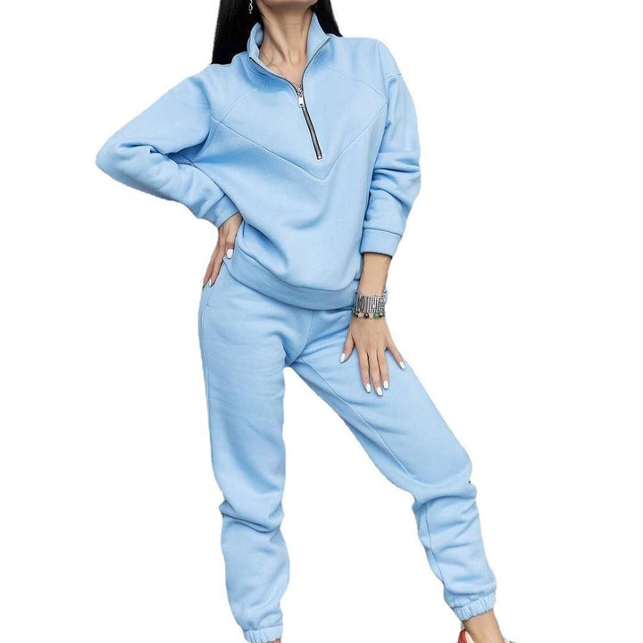 CALORA_ Tweedelige Casual Set met Lange Mouwen en Fleece