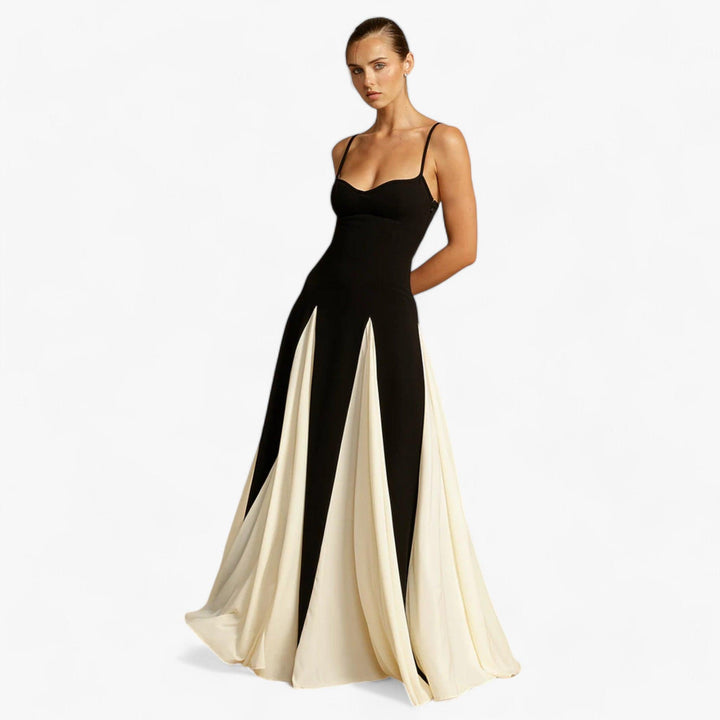 CALORA_ Unieke Elegante Lange en verfijnde maxi Jurk