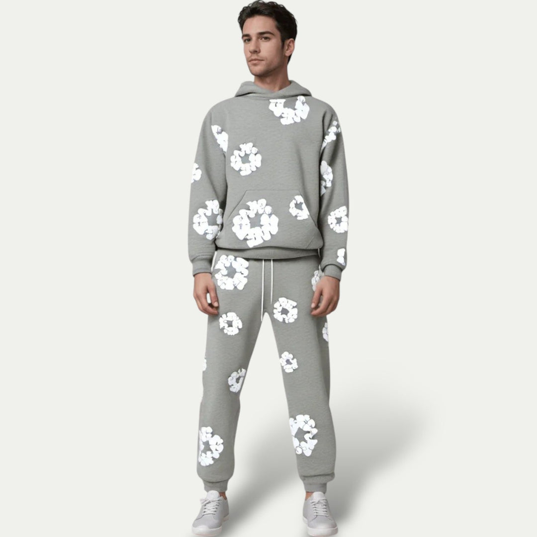 CALORA_ Unisex Katoenen Hoodie en Joggingbroek Set voor Comfortabele Stijl