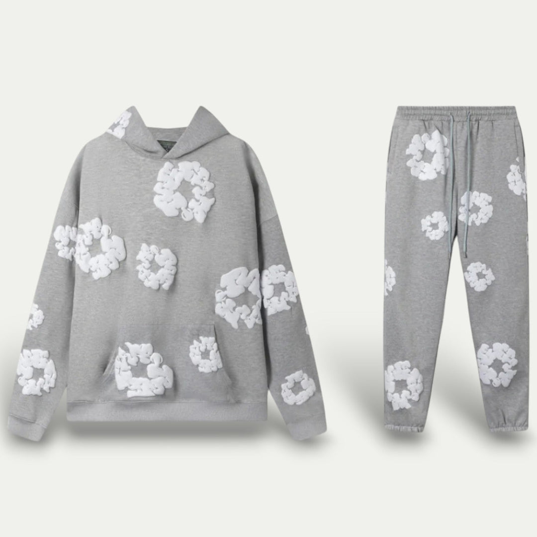 CALORA_ Unisex Katoenen Hoodie en Joggingbroek Set voor Comfortabele Stijl