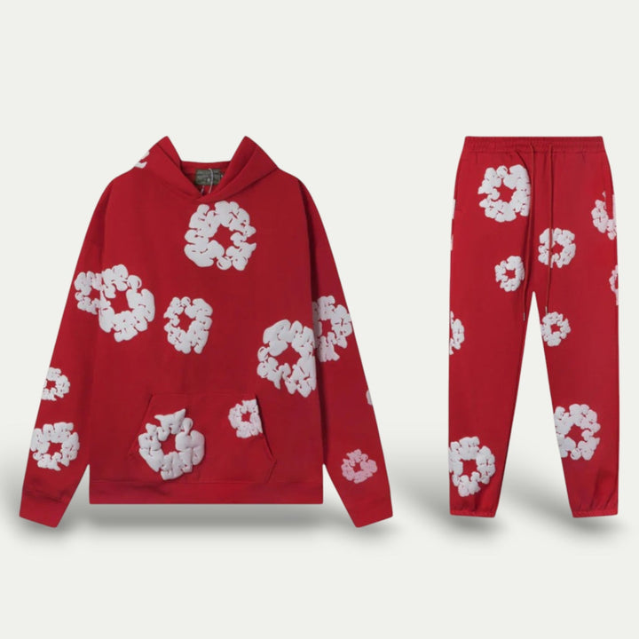 CALORA_ Unisex Katoenen Hoodie en Joggingbroek Set voor Comfortabele Stijl