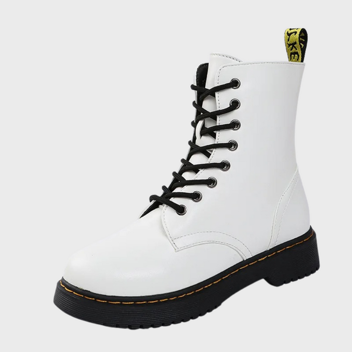 CALORA_ Vacadia | Smooth Leren Veterlaarzen