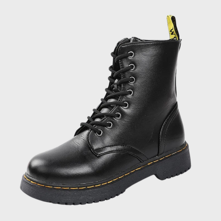 CALORA_ Vacadia | Smooth Leren Veterlaarzen