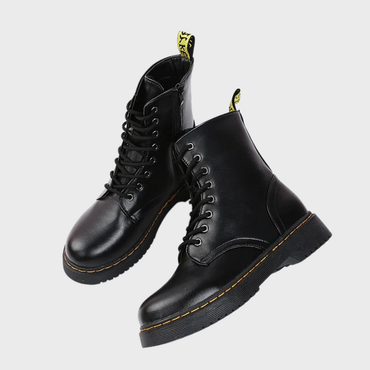 CALORA_ Vacadia | Smooth Leren Veterlaarzen
