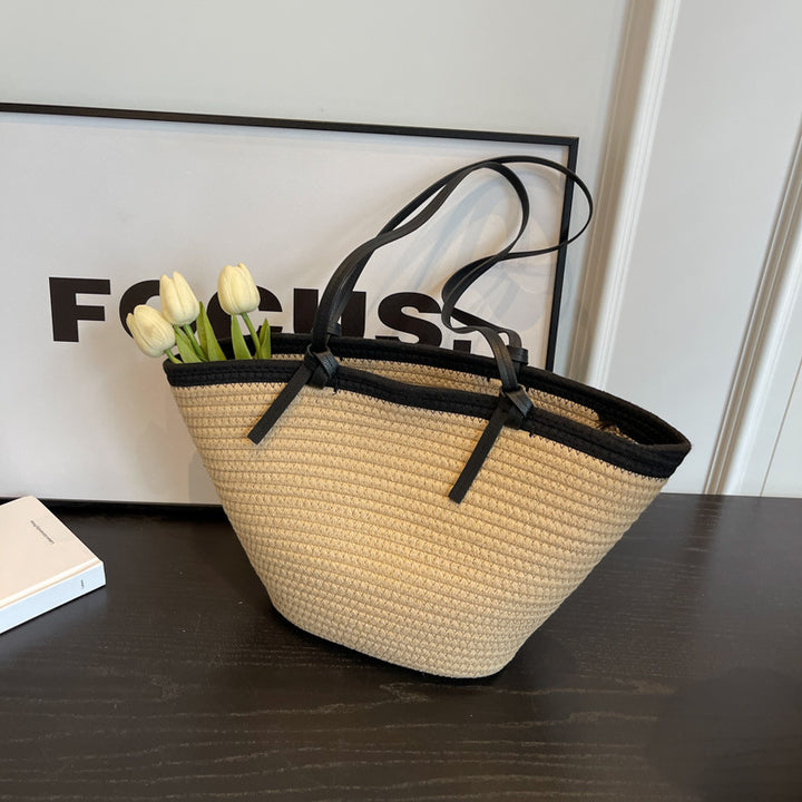 CALORA_ Vakantie Rieten Strand Tas
