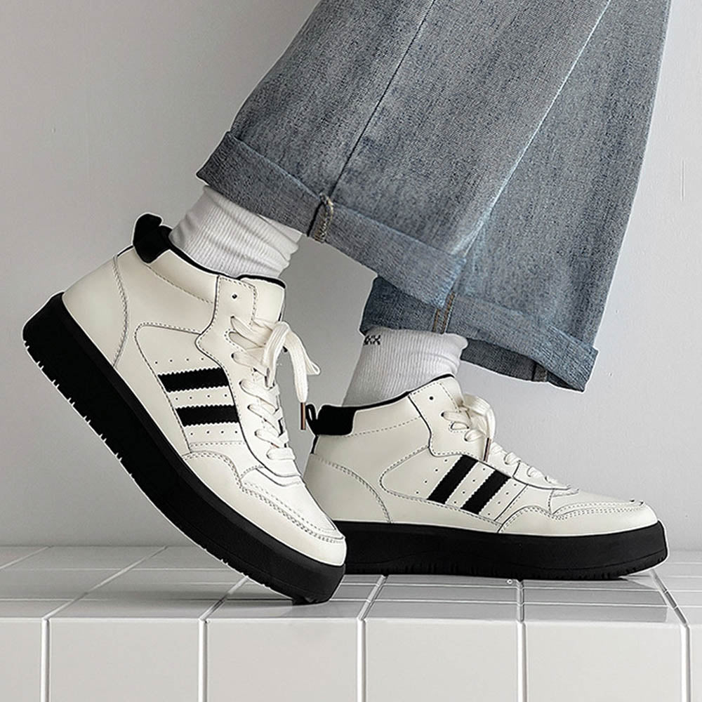 CALORA_ Vanguard | Hoge Sneaker met Vegan Leer en Ronde Neus
