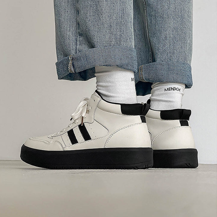 CALORA_ Vanguard | Hoge Sneaker met Vegan Leer en Ronde Neus