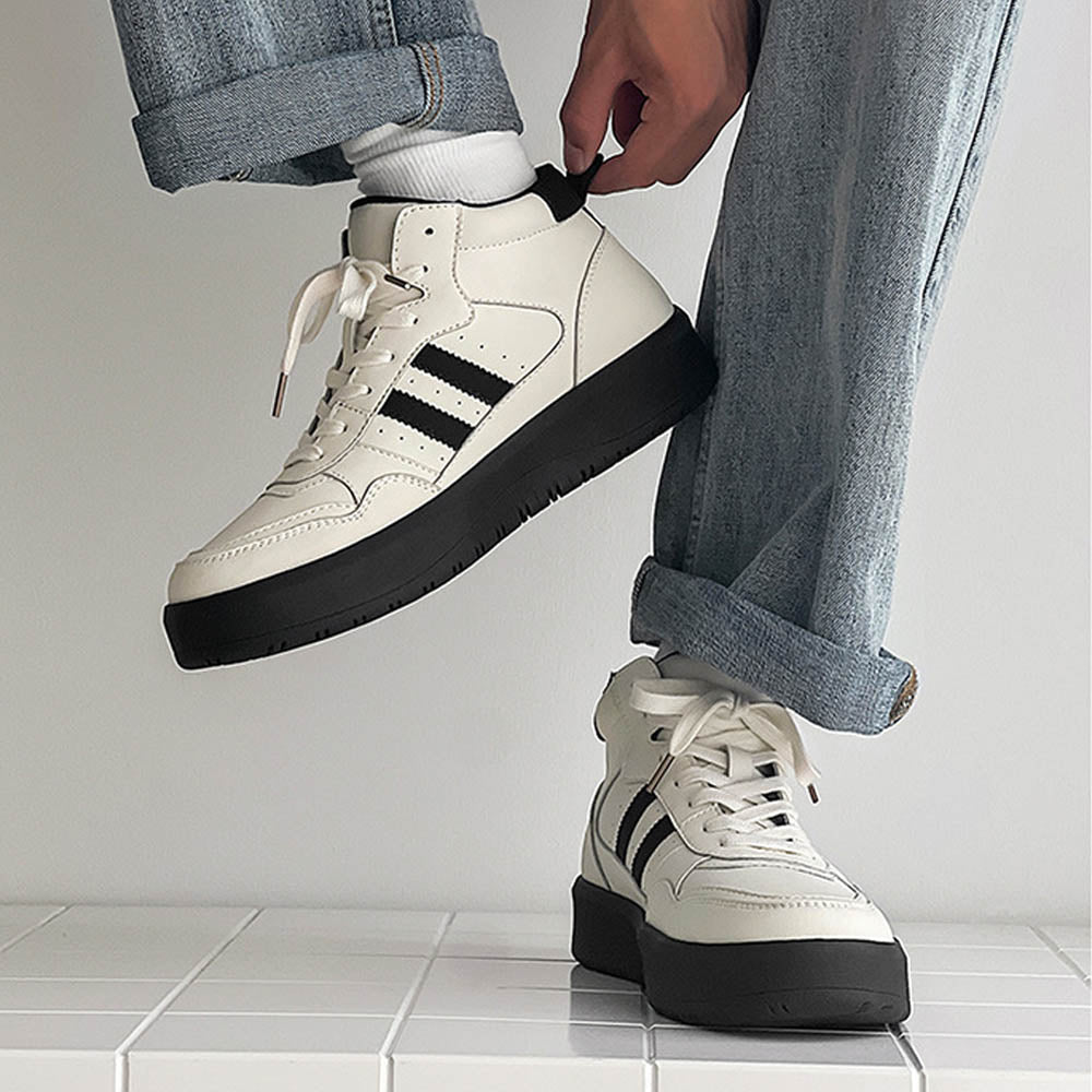 CALORA_ Vanguard | Hoge Sneaker met Vegan Leer en Ronde Neus