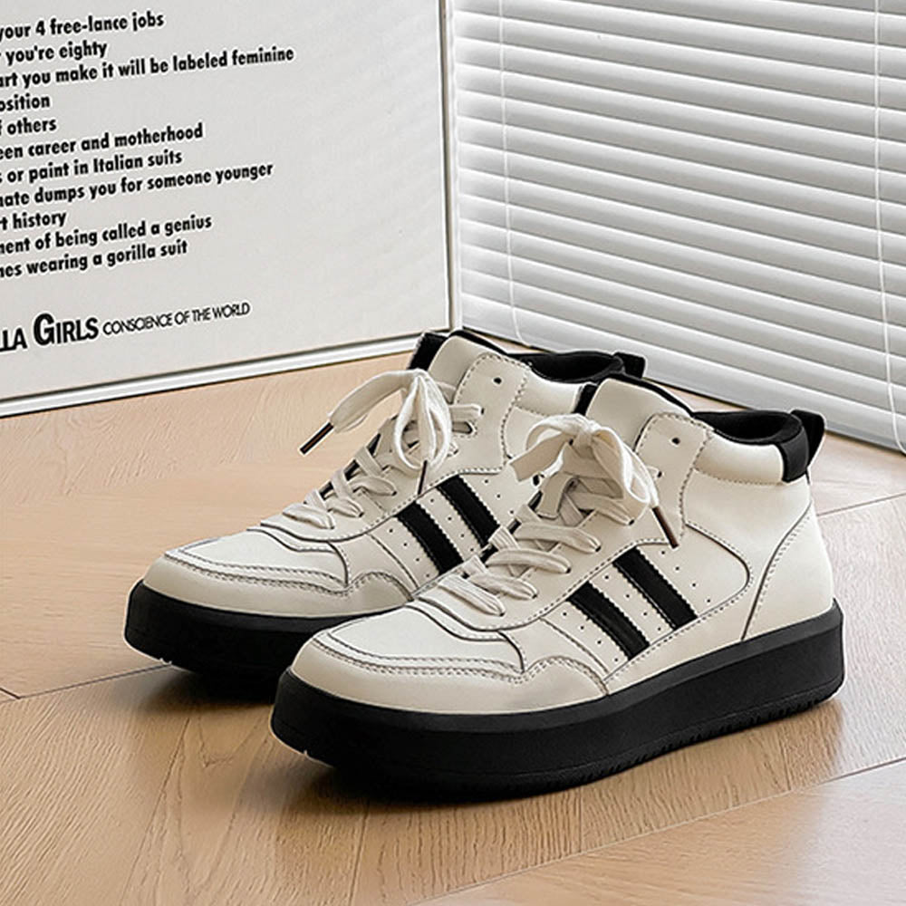 CALORA_ Vanguard | Hoge Sneaker met Vegan Leer en Ronde Neus