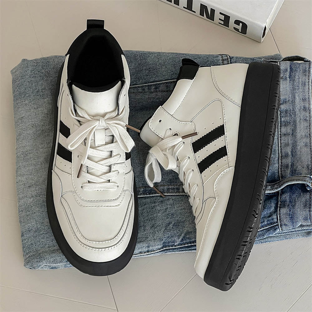CALORA_ Vanguard | Hoge Sneaker met Vegan Leer en Ronde Neus