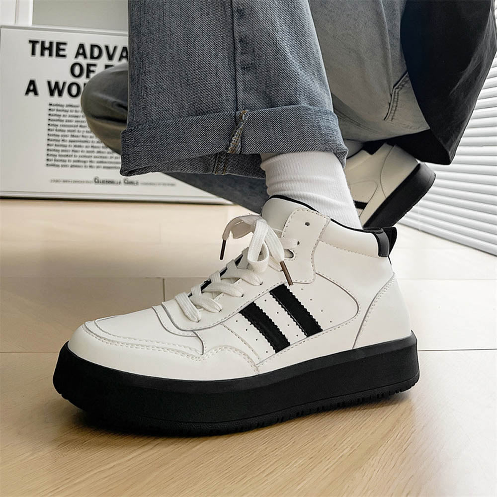CALORA_ Vanguard | Hoge Sneaker met Vegan Leer en Ronde Neus