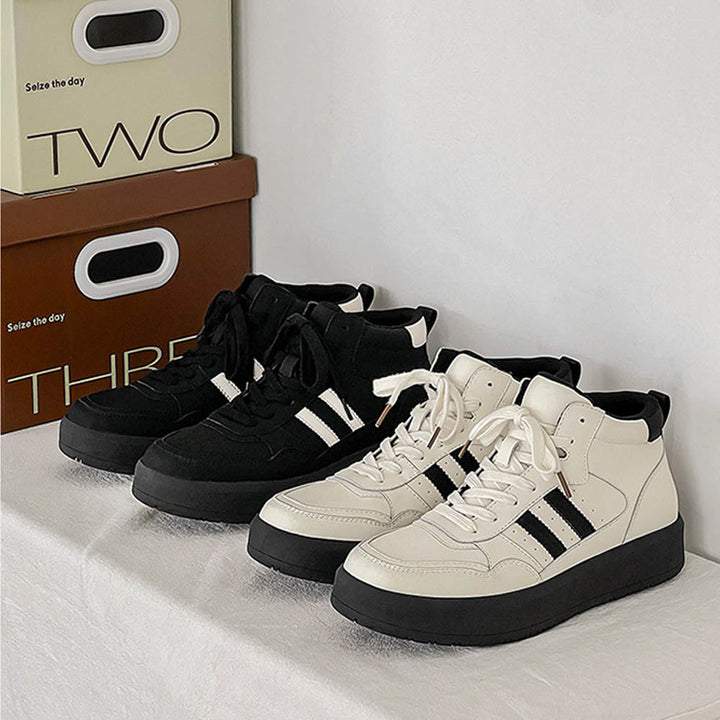 CALORA_ Vanguard | Hoge Sneaker met Vegan Leer en Ronde Neus