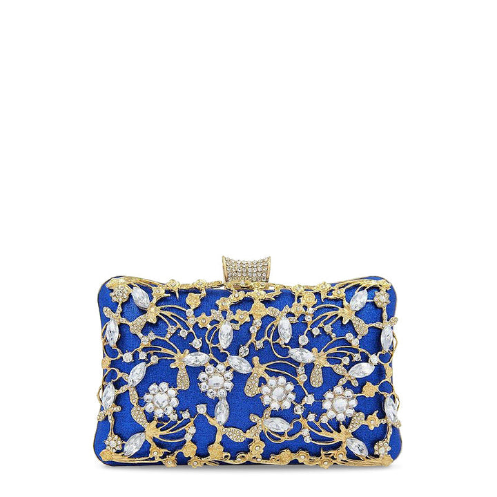 CALORA_ Vegan Leren Clutch Tas met Goudkleurige Details en Zachte Voering