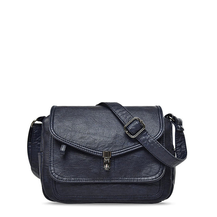 CALORA_ Vegan Leren Crossbody Tas met Zachte Voering en Zwarte Details