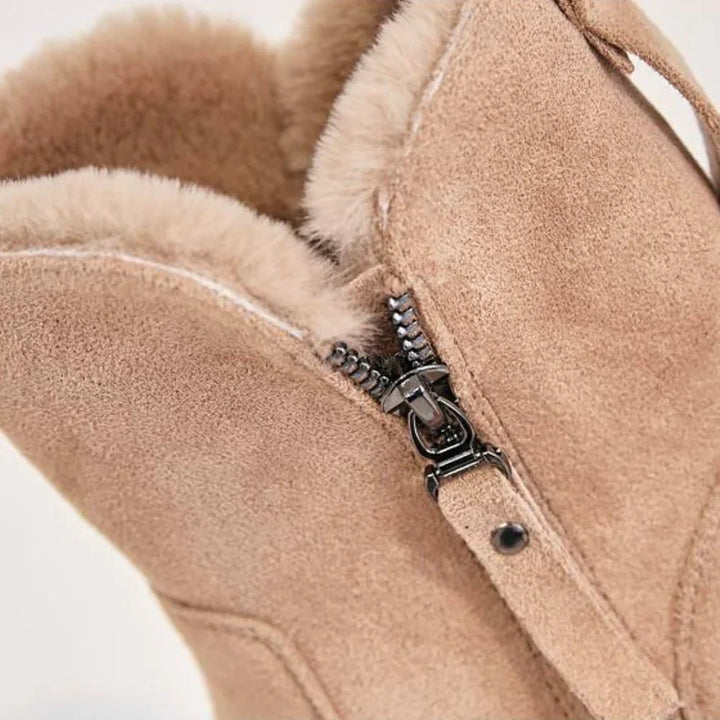 CALORA_ Vegan Leren Sneeuwlaarzen - Gevoerd & Elegant