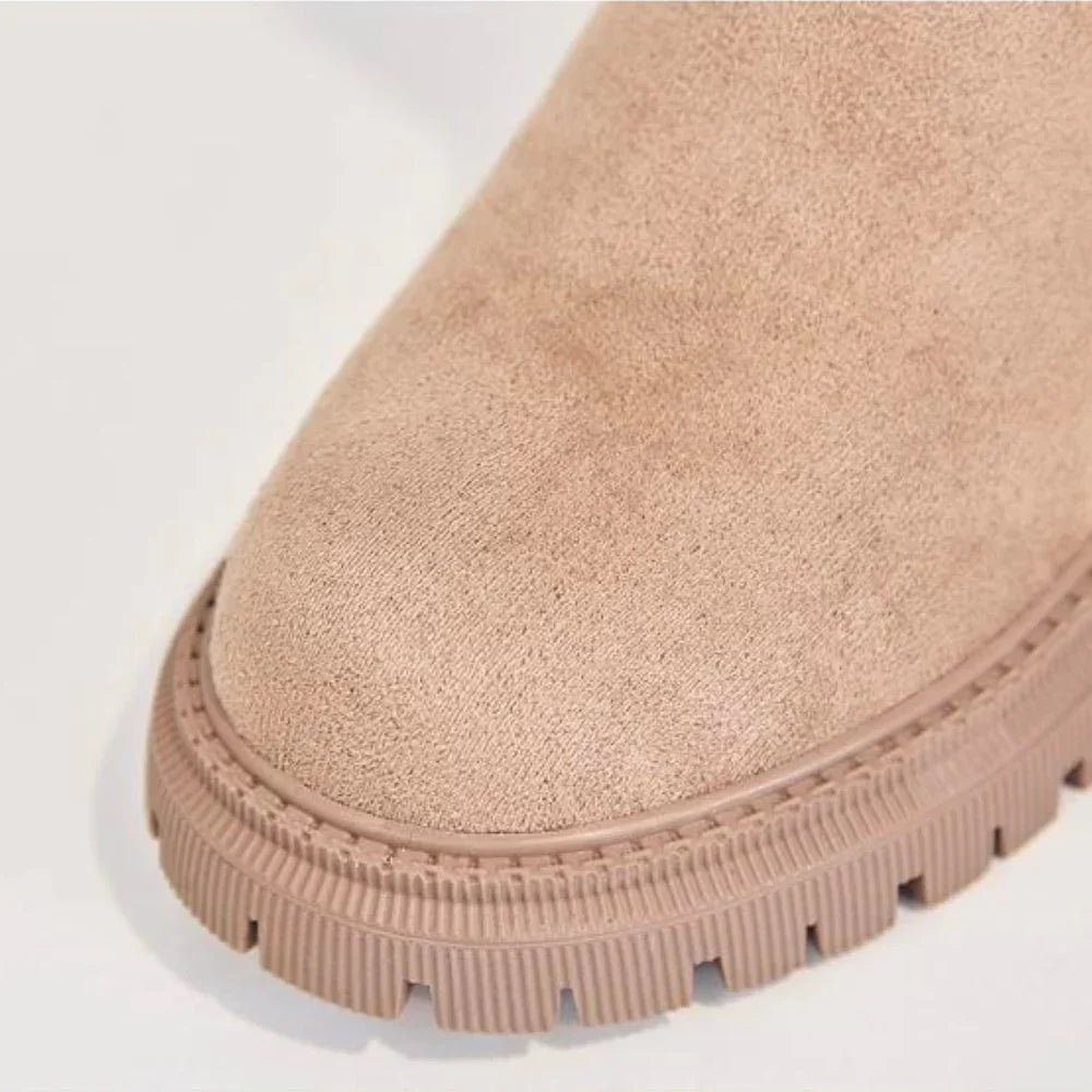 CALORA_ Vegan Leren Sneeuwlaarzen - Gevoerd & Elegant