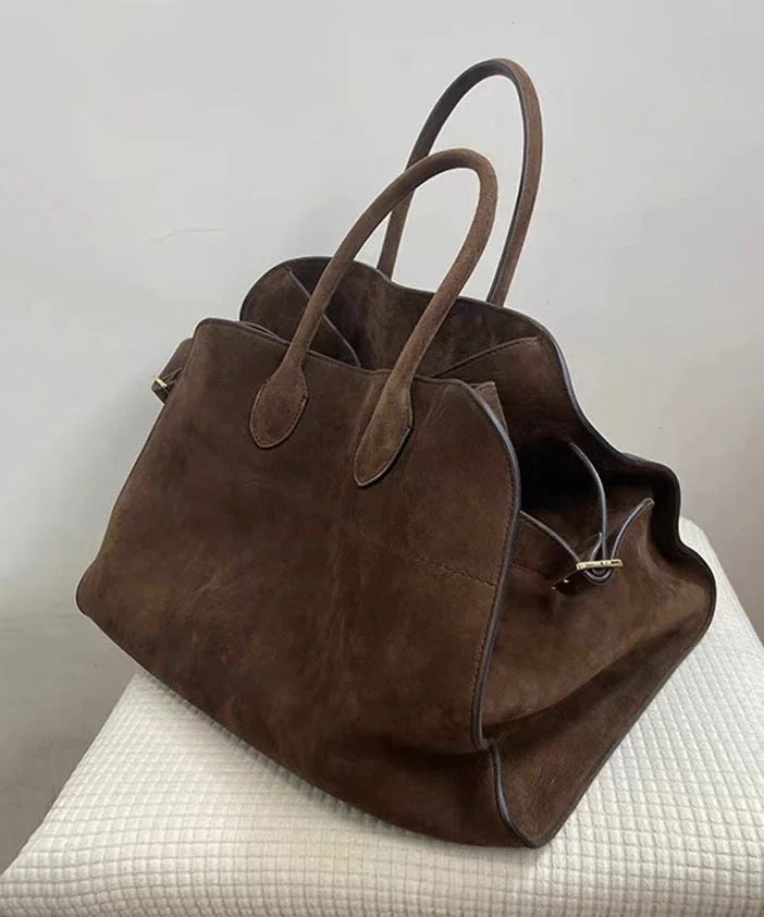 CALORA_ Vegan Suède Bruine Handtas