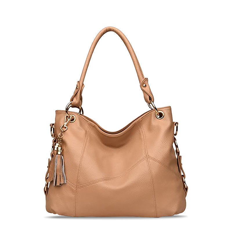 CALORA_ Vegane Leren Dames Handtas Tote Tas met Gouden Accenten en Voering