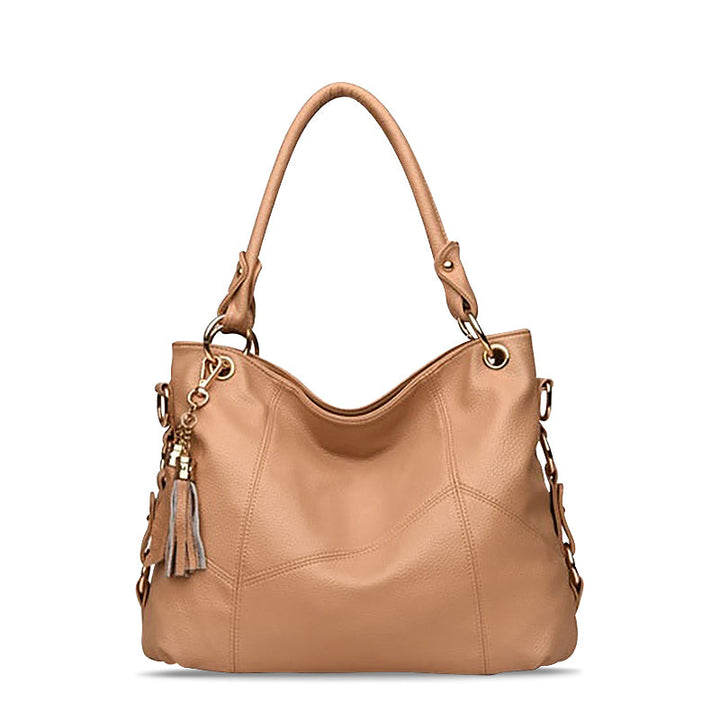 CALORA_ Vegane Leren Dames Handtas Tote Tas met Gouden Accenten en Voering