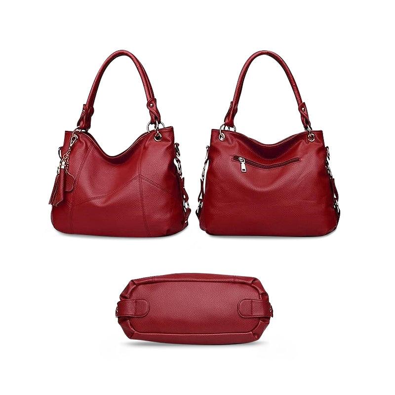 CALORA_ Vegane Leren Dames Handtas Tote Tas met Gouden Accenten en Voering