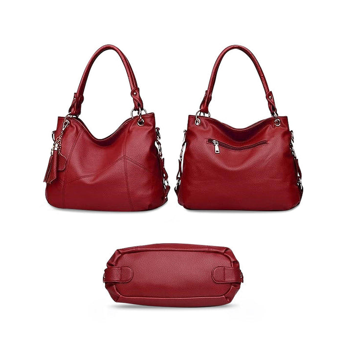 CALORA_ Vegane Leren Dames Handtas Tote Tas met Gouden Accenten en Voering