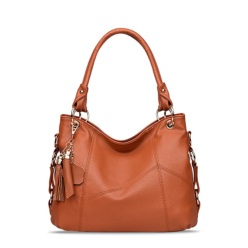 CALORA_ Vegane Leren Dames Handtas Tote Tas met Gouden Accenten en Voering