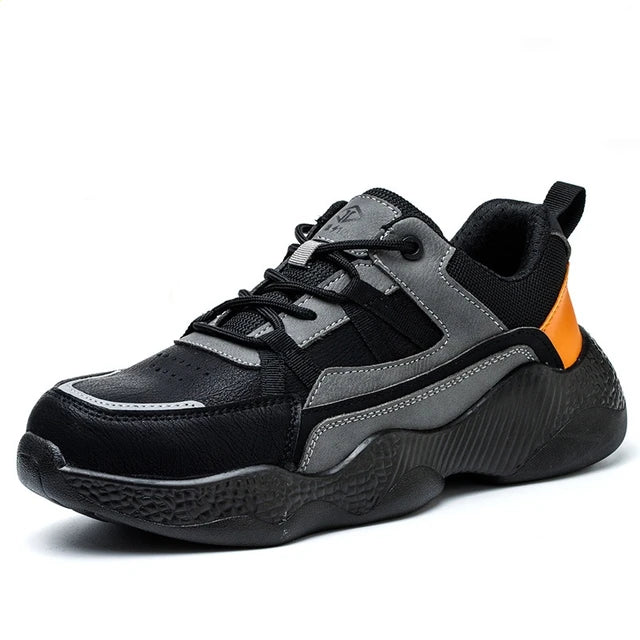 CALORA_ Veilige Zwarte Werksneakers met Stalen Neus en Comfortabel Ontwerp