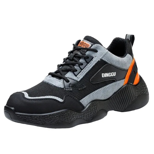 CALORA_ Veilige Zwarte Werksneakers met Stalen Neus en Comfortabel Ontwerp