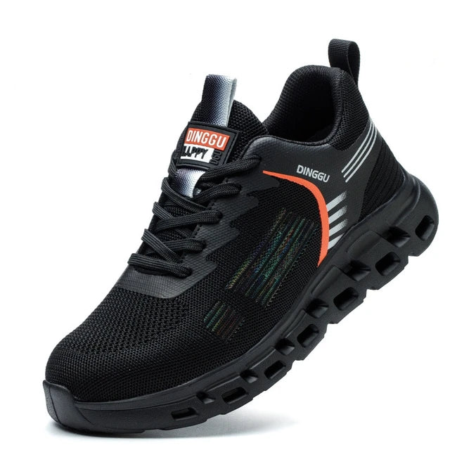 CALORA_ Veilige Zwarte Werksneakers met Stalen Neus en Comfortabel Ontwerp