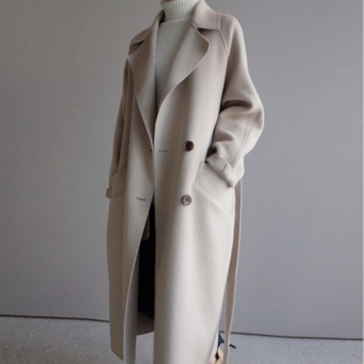 CALORA_ Veloura | Warme zachte Wolmix Trenchcoat voor dames