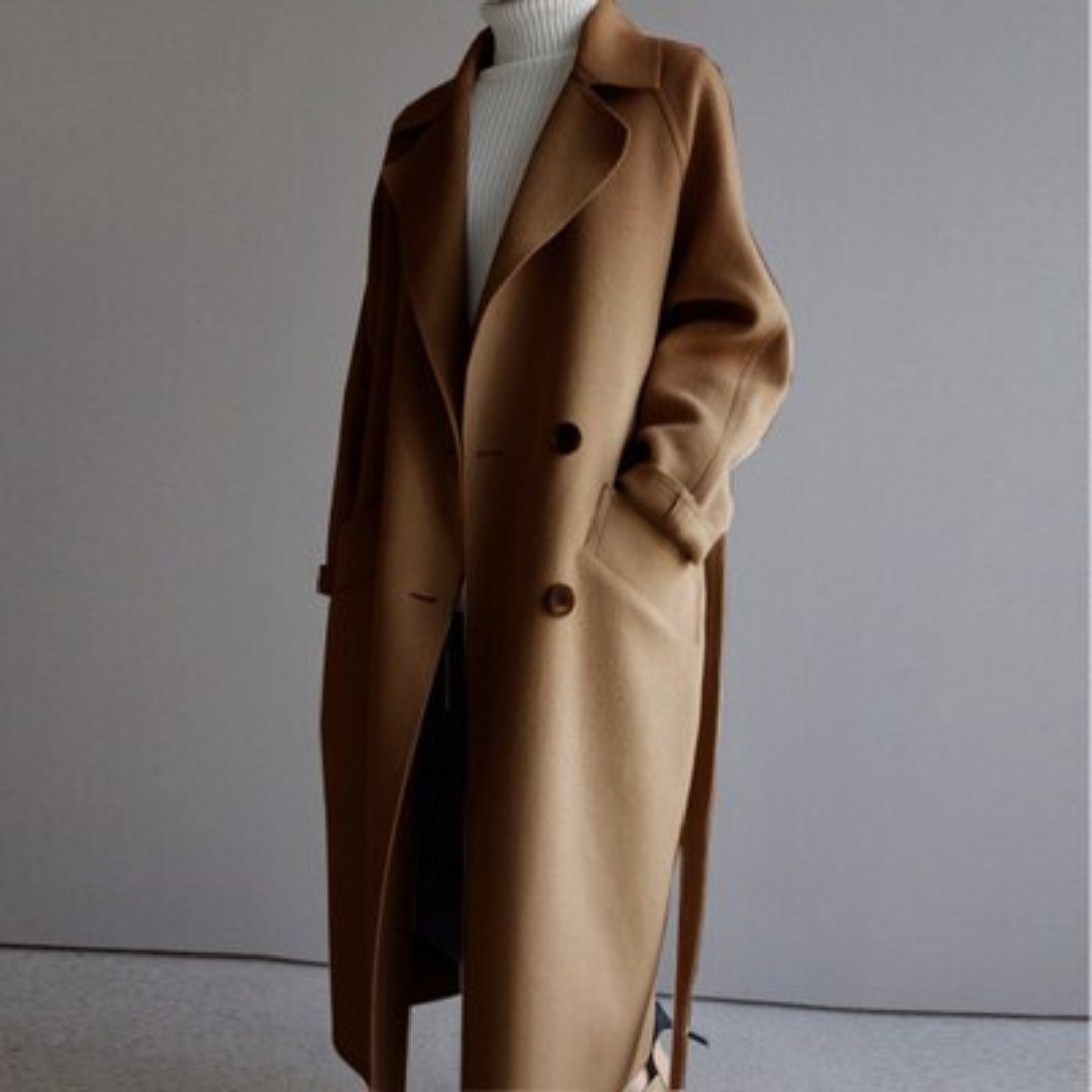 CALORA_ Veloura | Warme zachte Wolmix Trenchcoat voor dames