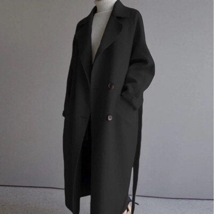 CALORA_ Veloura | Warme zachte Wolmix Trenchcoat voor dames