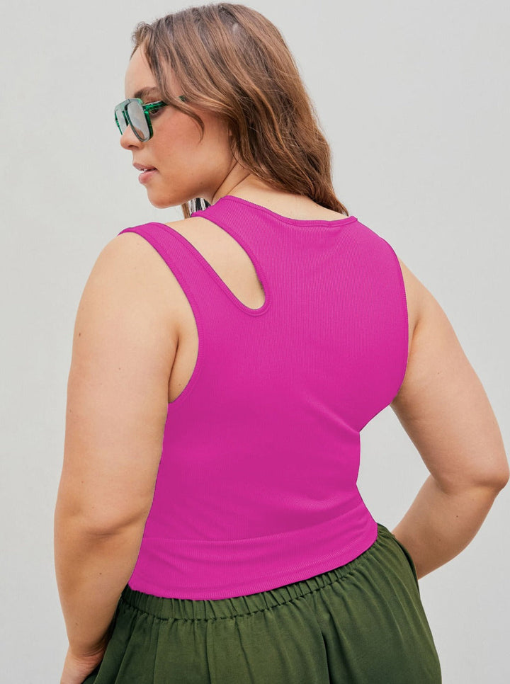CALORA_ Verleidelijke Mouwloze Top met Ronde Hals en Oversized Pasvorm