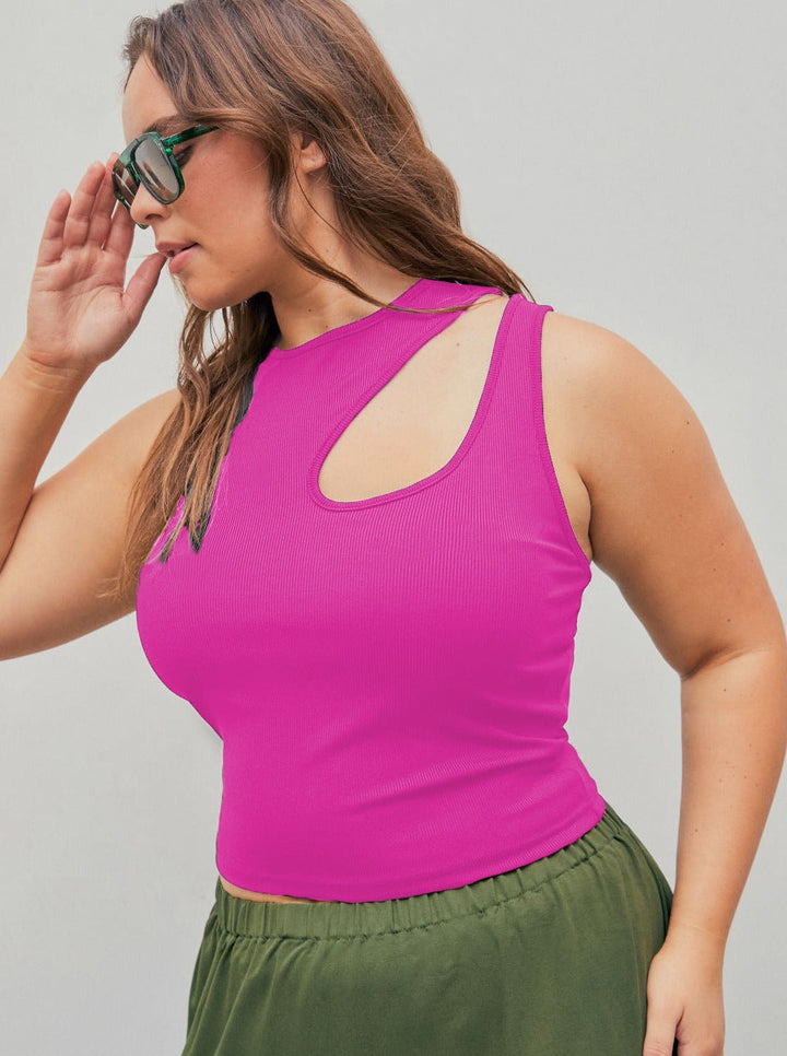 CALORA_ Verleidelijke Mouwloze Top met Ronde Hals en Oversized Pasvorm