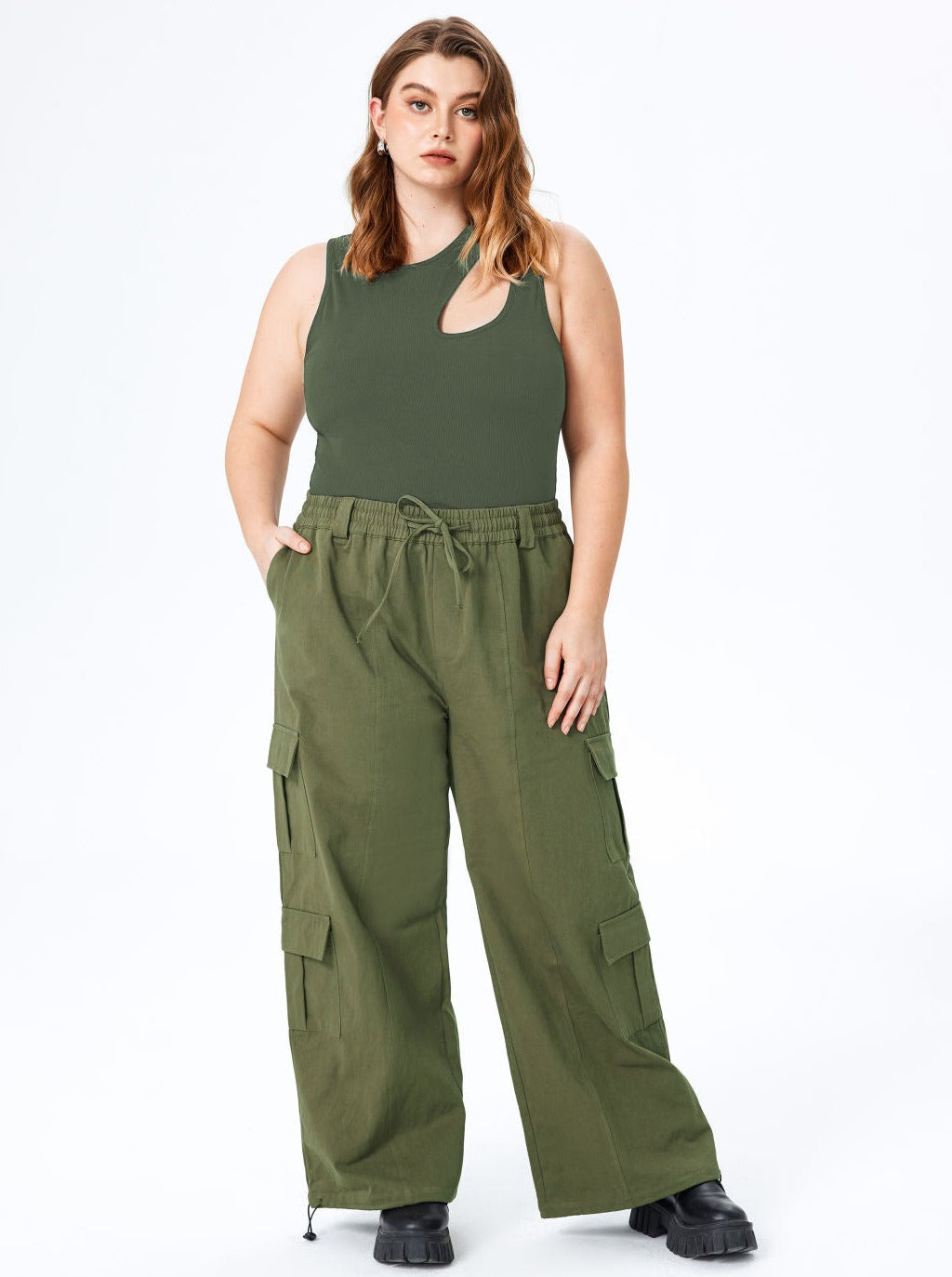 CALORA_ Verleidelijke Mouwloze Top met Ronde Hals en Oversized Pasvorm