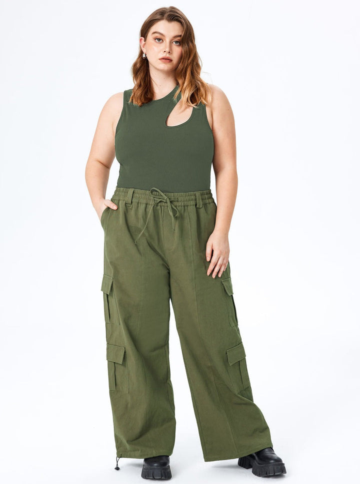 CALORA_ Verleidelijke Mouwloze Top met Ronde Hals en Oversized Pasvorm