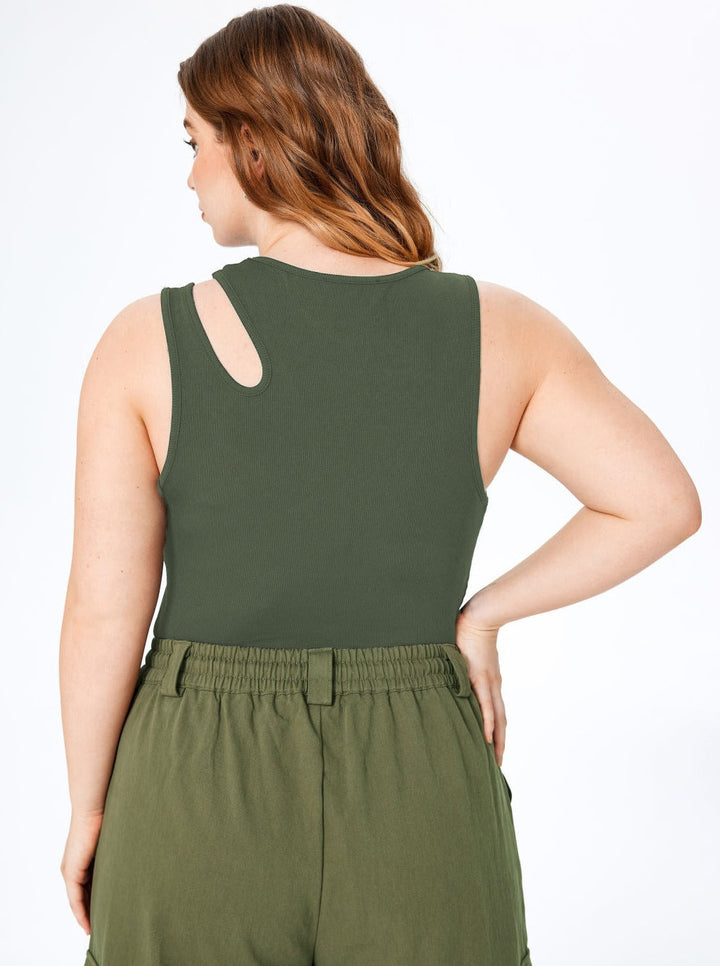 CALORA_ Verleidelijke Mouwloze Top met Ronde Hals en Oversized Pasvorm