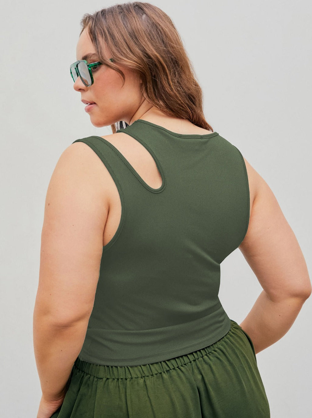 CALORA_ Verleidelijke Mouwloze Top met Ronde Hals en Oversized Pasvorm