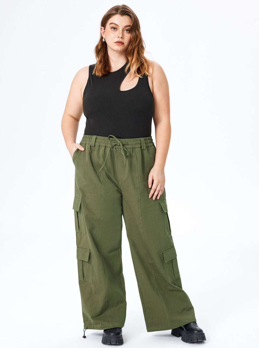 CALORA_ Verleidelijke Mouwloze Top met Ronde Hals en Oversized Pasvorm