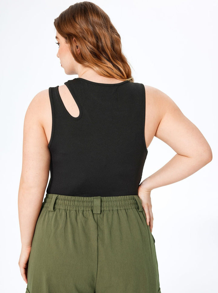 CALORA_ Verleidelijke Mouwloze Top met Ronde Hals en Oversized Pasvorm