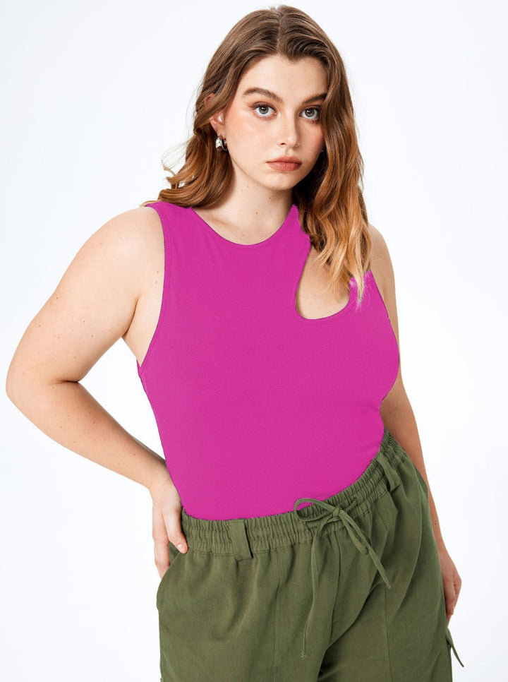 CALORA_ Verleidelijke Mouwloze Top met Ronde Hals en Oversized Pasvorm