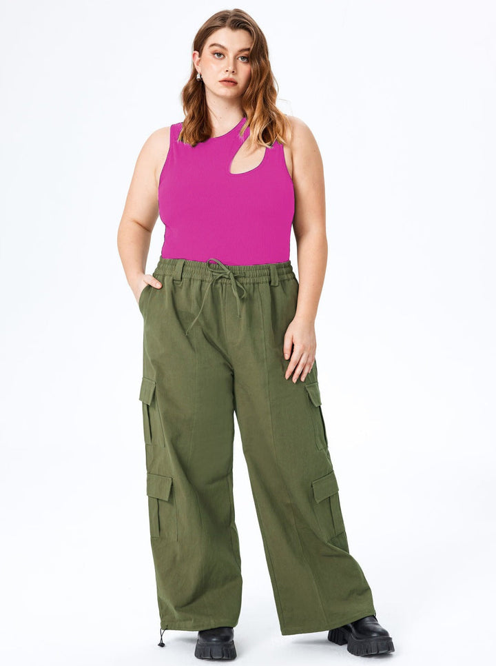 CALORA_ Verleidelijke Mouwloze Top met Ronde Hals en Oversized Pasvorm